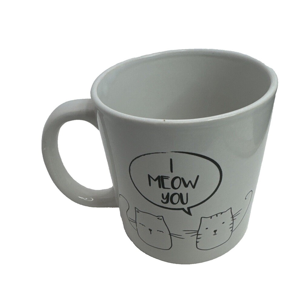ROYAL NORFOLK Coffee Mug I Meow You With Two Cats White with Black Writing